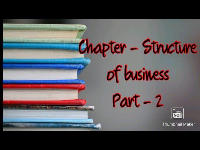 Chapter - Structure of business (part - 2)