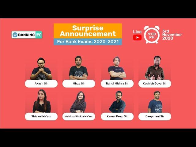 SURPRISE ANNOUNCEMENT FOR BANK EXAMS 2020-21 | BANK EXAM PREPARATION | ENTRI APP BANKING