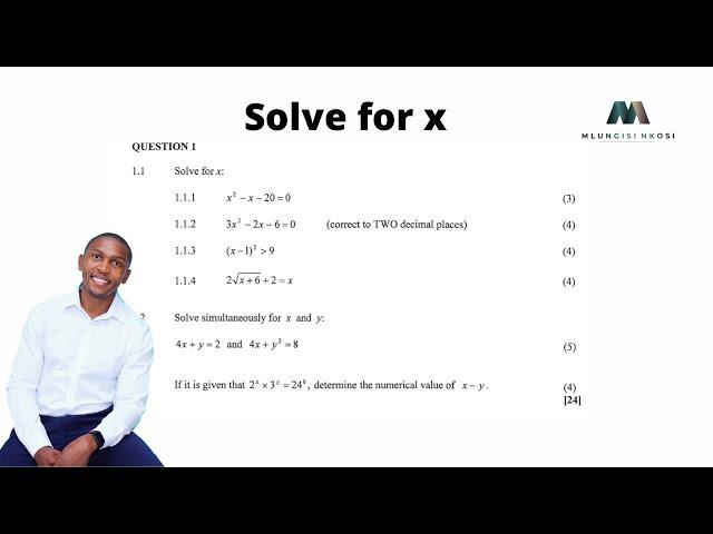 Grade 12 Mathematics | Past Exam Questions | May/June 2021