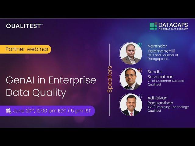 Generative AI in Enterprise Data Quality | Partner Webinar