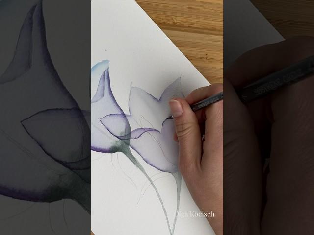 How to paint exquisite bluebells with watercolor transparent technique  #howtopaint #mindfulness