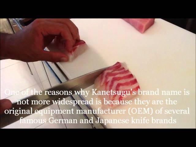 Kanetsugu Molybdenum Yanagi: slicing sashimi with Chef Honma of Sakagura