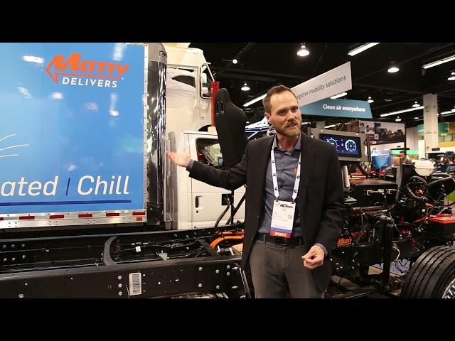 Motiv Power Systems’ Refrigerated Box Truck and All-Electric Strip Chassis at ACT 2023