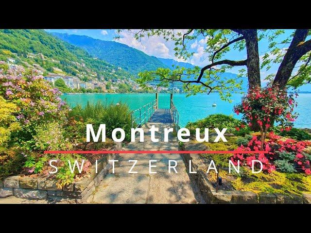 Walk along the flowery Promenade in Montreux Switzerland