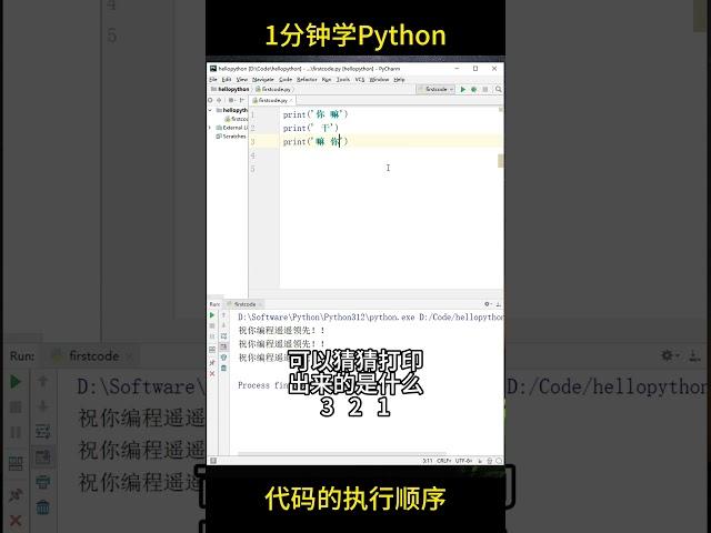 【1分钟学Python】代码的执行顺序  #python #编程 #pythonprogramming  #shady的混乱空间 #