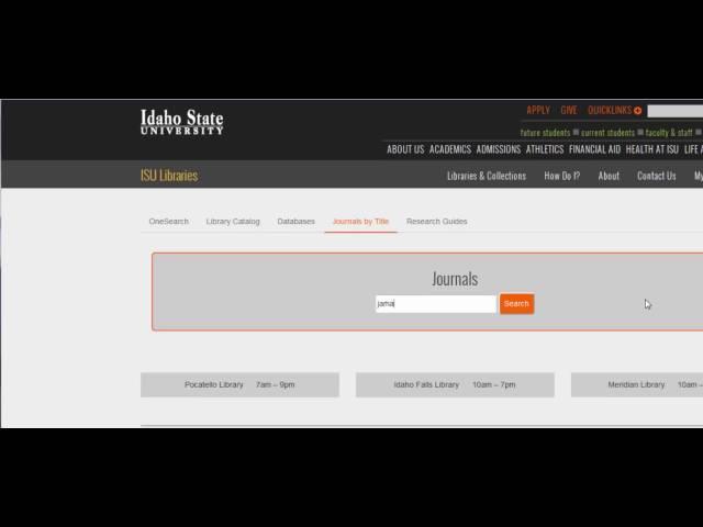 ISU Library Website Basics