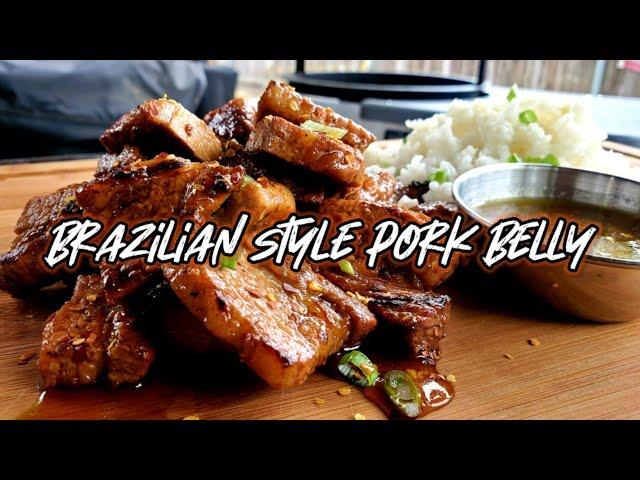 Marinated Grilled Pork Belly Strips |  Brazilian Rice | Brazilian Recipe