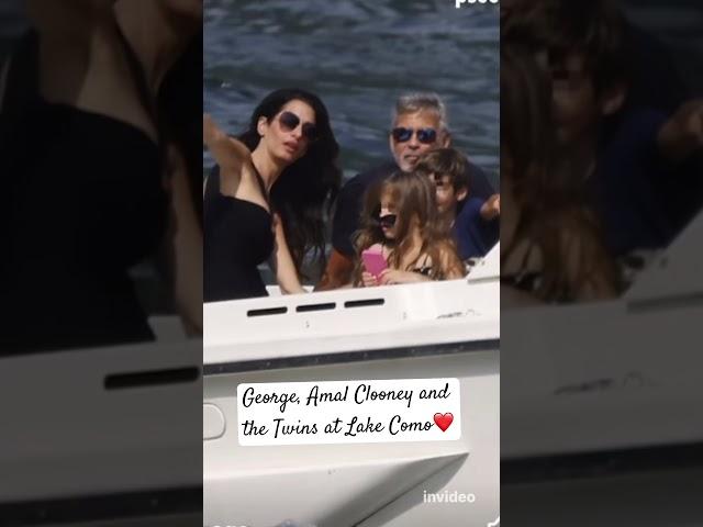 George, Amal Clooney and Kids at Lake Como #shorts #georgeclooney #amalclooney #love #like #viral