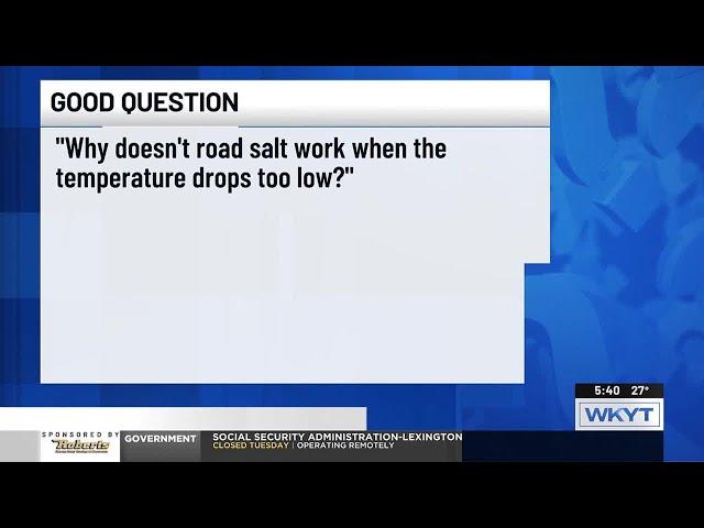 Good Question: Why doesn’t road salt work when the temperature drops?