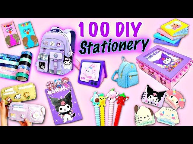 100 DIY STATIONERY IDEAS - Back To School Hacks and Crafts