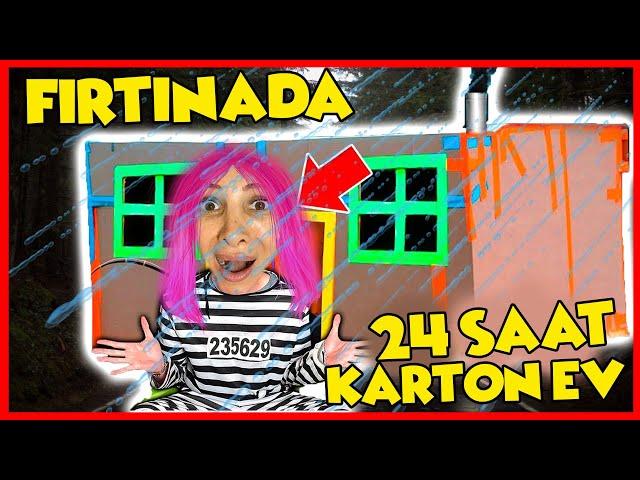 24 SAAT KARTON EVDE YAŞAMA CHALLENGE **FIRTINAYA YAKALANDIM** Dobişko Tv