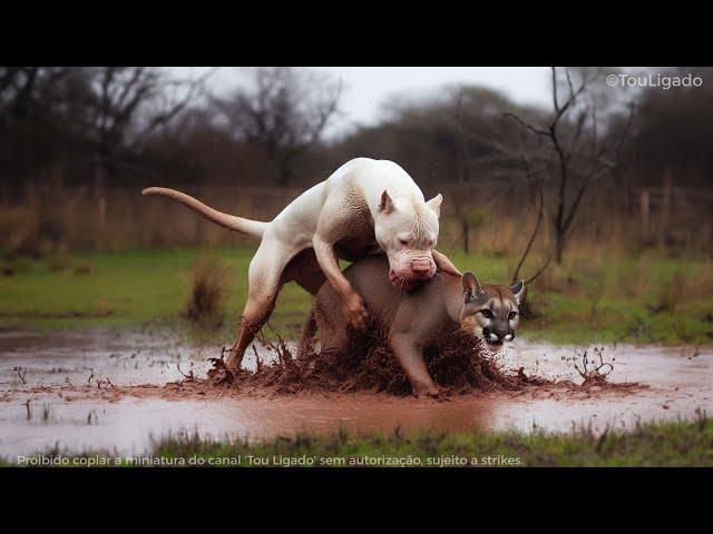 Puma destrói cães e Lobos sem dó nem piedade