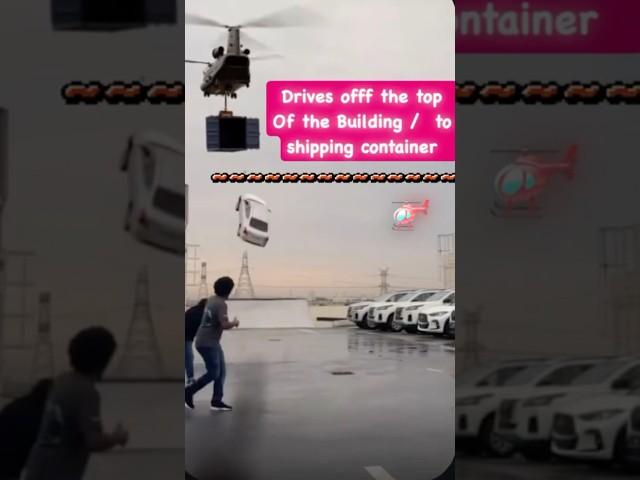 Drives off top of Building!! Insane!!#stunt #stunts #shorts