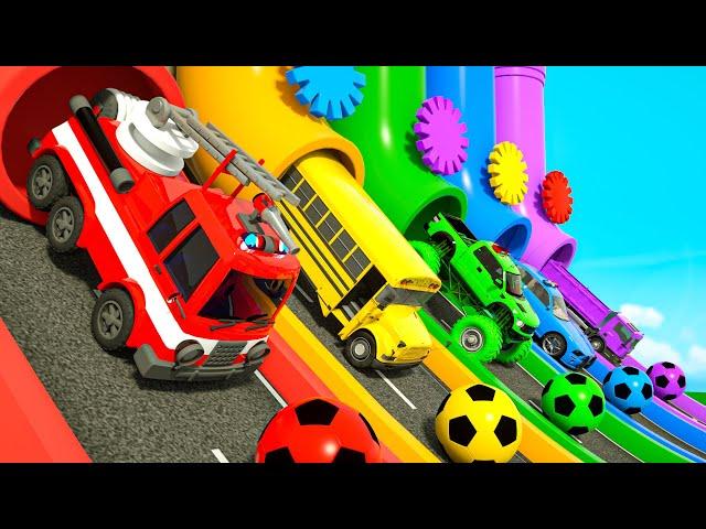 Wheels On the Bus & Sing a Song! - Soccer ball shaped wheels - Baby Nursery Rhymes & Kids Songs