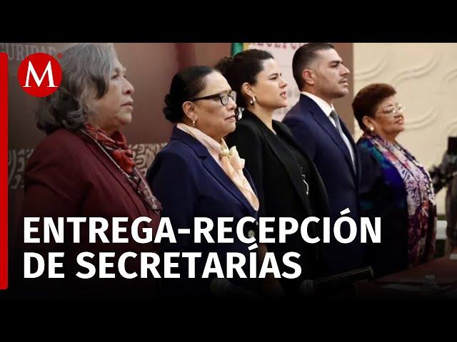 Primer día de gobierno de Claudia Sheinbaum con entrega y recepción de secretarías