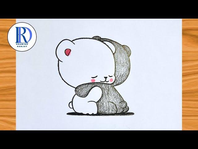 Milk and Mocha drawing | Easy cute couple drawing | Pencil sketch