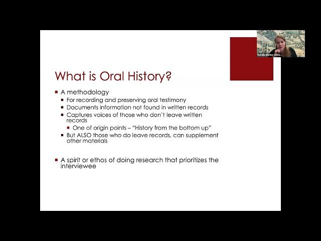 Introduction to Oral History: Project Planning and Interviewing Basics