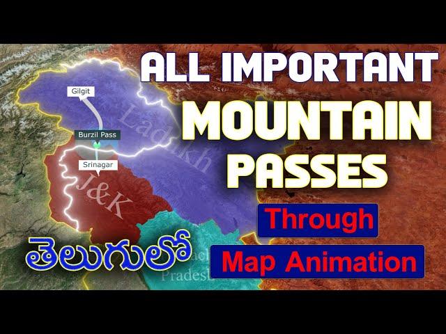 All Important Mountain Passes in India | Through Map Animation | iRise Academy in Telugu