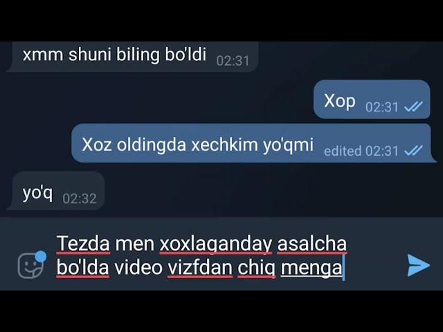 SEVISHGANLAR SUHBATI - QIZ VIDEO VIZFDA CHIQISHGA XOP DEDI