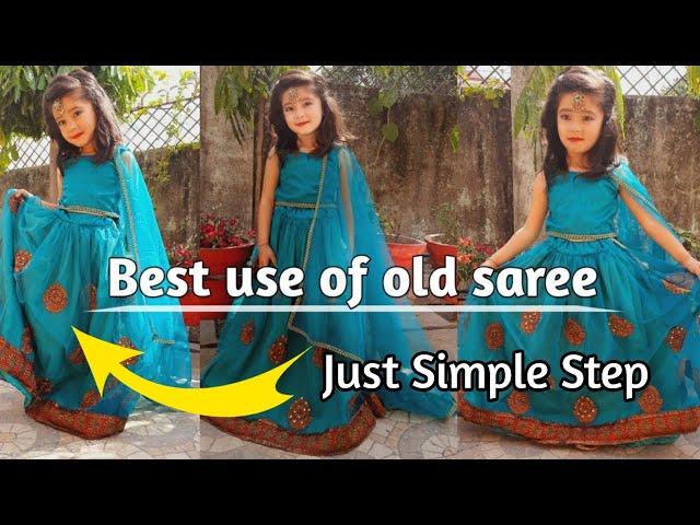 DIY! convert old saree into lehenga choli || In Hindi || Stitch With Priyanka !!