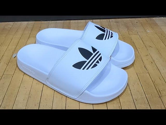 ADIDAS ADILETTE LITE ORIGINALS SLIDES CLOSER LOOK ADIDAS SLIDES FLIP FLOPS SANDALS SHOPPING