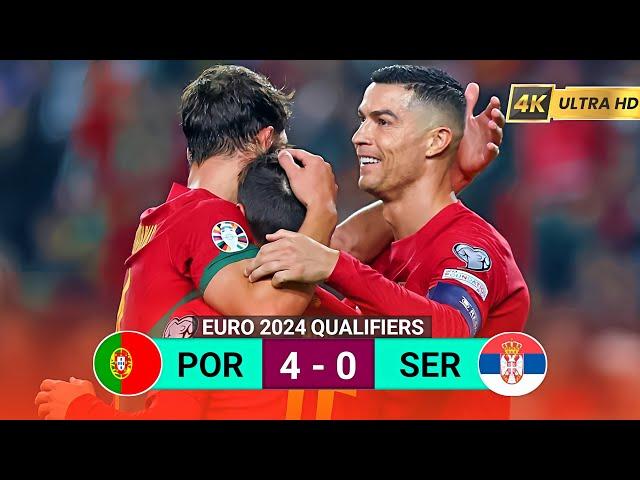 Portugal vs Serbia 4-0 | Ronaldo Hattrick EURO 2024 Qualifiers Highlights & Goals 2024