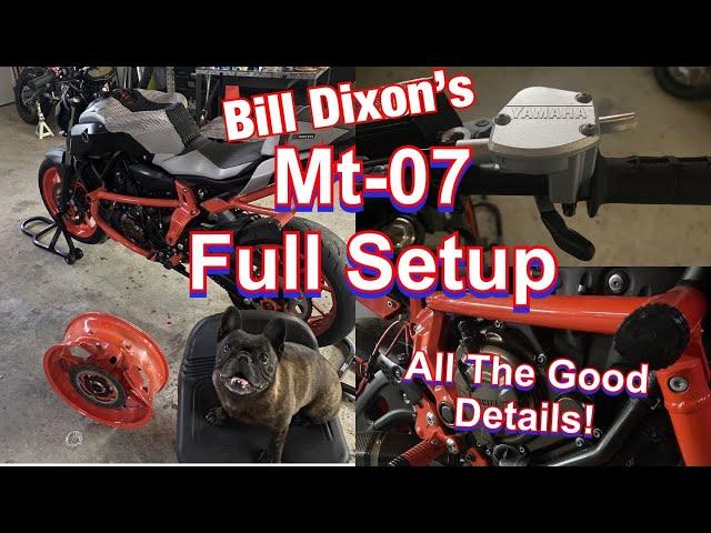 Bill Dixon’s MT-07 stunt bike Yamaha fz-07 setup dunlop RSC Ht moto Bullet speed. Setup explained!