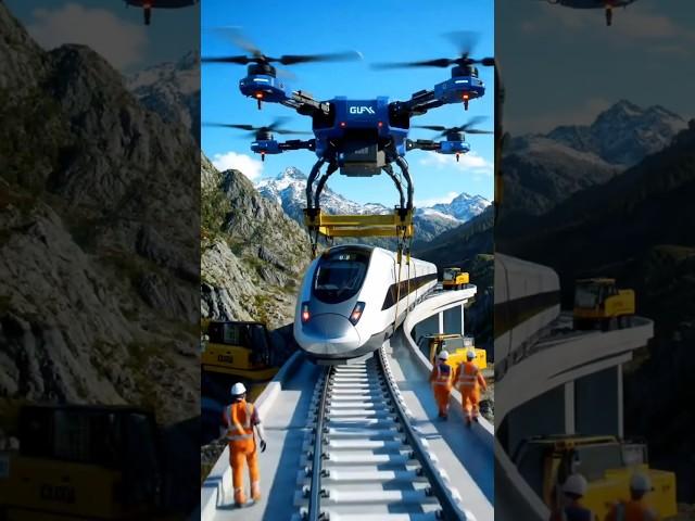 Ai Railway Construction via Drones: The Technology of the Future! #drone #automobile #technology