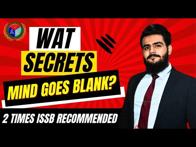 SECRETS OF WAT | ISSB Psychological Testing | Sheraz Ahmad Awan