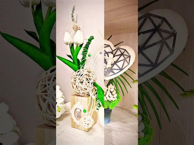 Интерьерный декор с цветами#цветоныйдекор #декорсягелем #кашпосцветами #мастеркласс #стильныйдекор