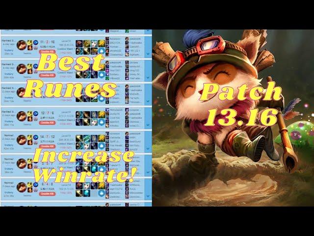 Teemo Runes All Matchups | Will 100% Increase Your Winrate | 13.16