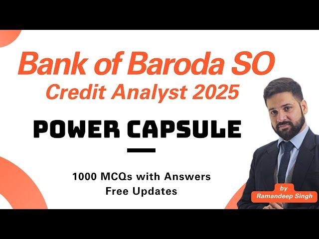 BOB Credit Analyst Power Capsule | 1100 MCQs with Exaplanations