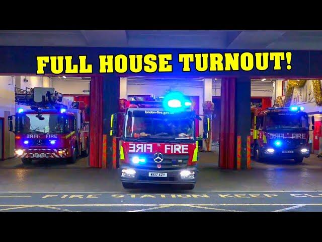 [FULL HOUSE RESPONSE] - London Fire Brigade | Various Fire Stations, EMS & Police responding!