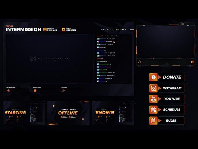 FULL STREAM OVERLAY TEMPLATE 2022 | PSD | EASY TO EDIT | $10 ONLY