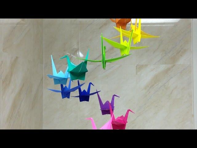 How To Make a Colorful Origami Crane Mobile - DIY Home Tutorial - Guidecentral