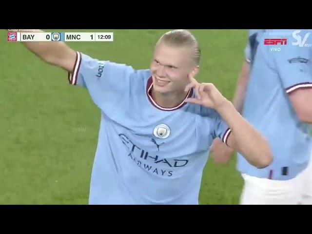 Erling Haaland First Goal for Manchester City vs Bayern Munich  22/23