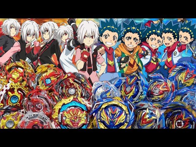 EVOLUTION MATCH! | All Valkyries VS All Spriggans FULL GENERATION Valt VS Shu | Beyblade Burst DB