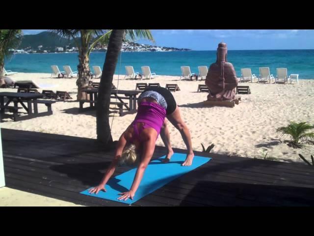 Yoga on St. Maarten / St. Martin Yoga Sun Salutation at Tahoma Beach Club