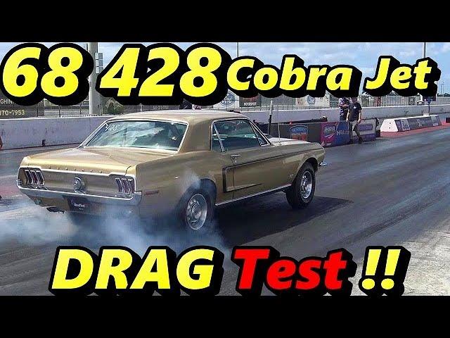 1/4 Mile DRAG TEST !! 1968 428 Cobra Jet Mustang !! Road Test TV®