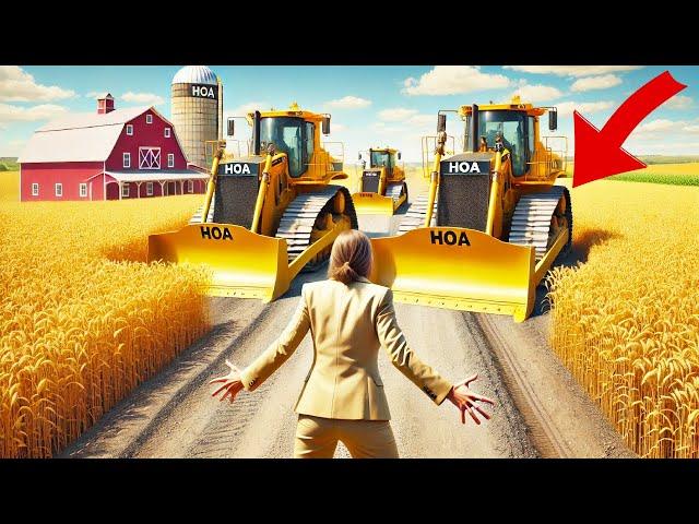 HOA Karen Blocks Access to My Farm With 3 Massive Bulldozers, Claims HOA Took Control of My Land!