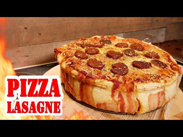 Pizza-Lasagne | Pizzagne 4 KILO  - BBQ Grill Rezept Video - Die Grillshow 275