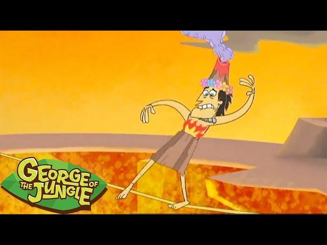 George Falls Into Lava  | George of the Jungle | Volcano Full Episode Compilation