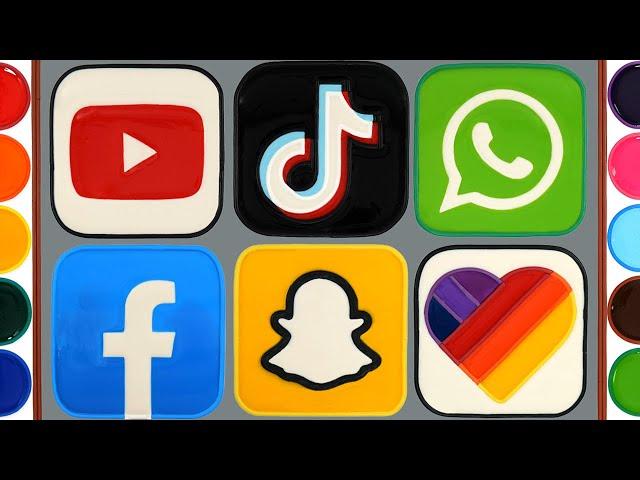 Social Media Apps Jelly Painting & Coloring | Menggambar Dan Mewarnai Media sosial | WhatsApp