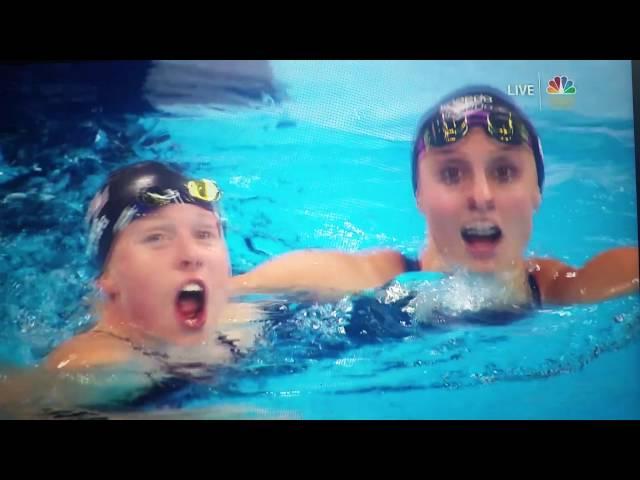 Lilly King wins gold and beats Yulia Efimova of Russia. Fellow American Katie Meili takes the bronze