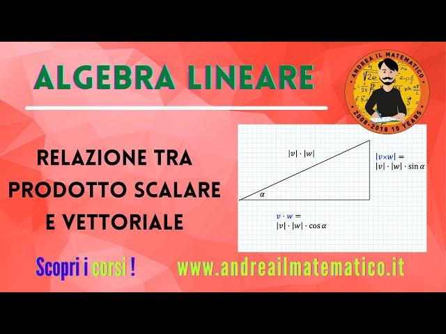 Relazione tra prodotto scalare e prodotto vettoriale - ALGEBRA LINEARE - Andrea il Matematico