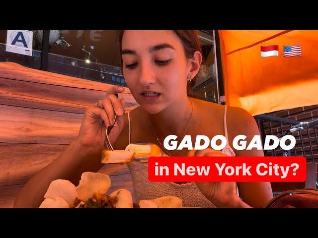 Trying INDONESIA FOOD in NEW YORK CITY! Gado Gado & Es Teler