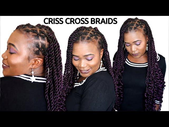 How To: CRISS CROSS BRAIDS No Rubber Band | Twist Braids DIY