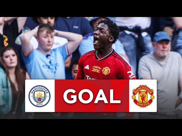 GOAL | Kobbie Mainoo | Manchester City 0-2 Manchester United | Final | Emirates FA Cup 2023-24