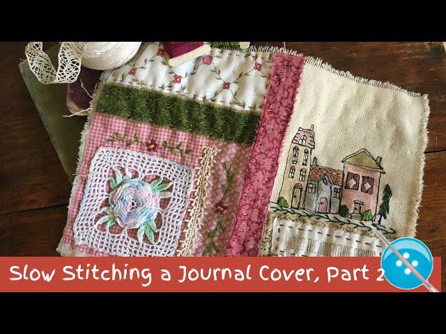Slow Stitching a Journal Cover, Adding Inktense Color, Part 2
