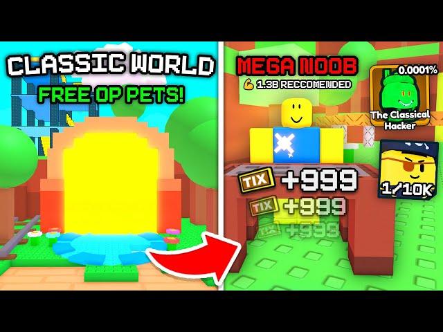 I Unlocked NEW Classic World with FREE OP Noob Pets in Arm Wrestle Simulator!